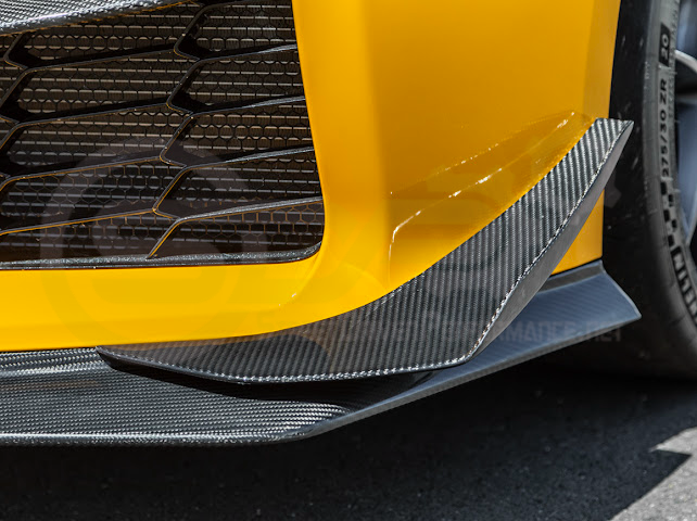2023-UP CORVETTE C8 Z06 | Z07 EXTENDED PACKAGE CARBON FIBER FRONT LIP SPLITTER & CANARDS GROUND EFFECTS