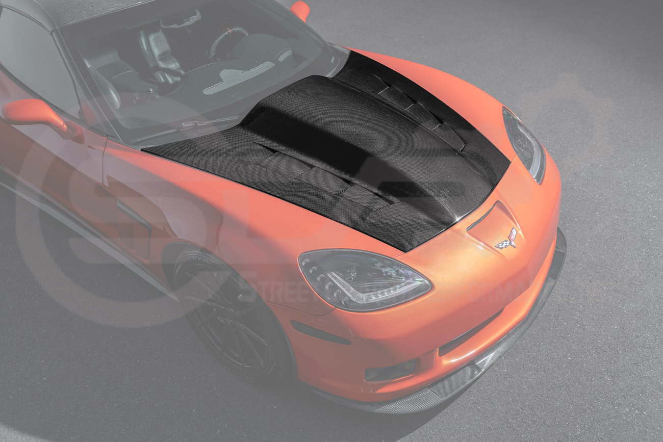 2005-2013 CHEVROLET CORVETTE C6 | SDP PERFORMANCE STYLE CARBON FIBER VENTED COWL HOOD