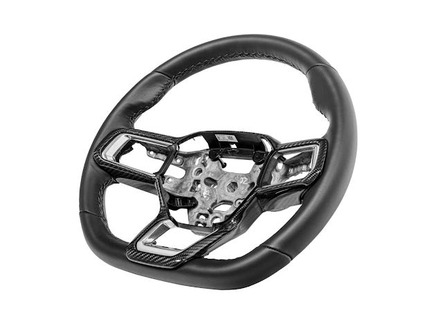 2024-Up Ford Mustang S650 | CARBON FIBER Stick-On Steering Wheel Interior Trim Cover