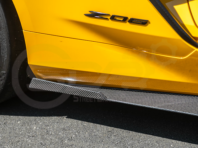 2023-UP CHEVROLET CORVETTE C8 Z06 & E-RAY | SDP PERFORMANCE TRACK STYLE CARBON FIBER SIDE SKIRTS ROCKER PANEL GROUND EFFECTS