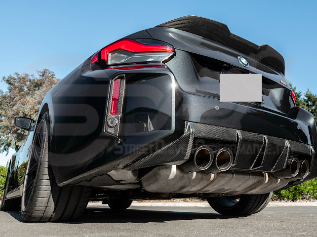 2023-UP BMW G87 M2 | FACTORY STYLE CARBON FIBER REPLACEMENT REAR BUMPER REFLECTOR TRIM PAIR