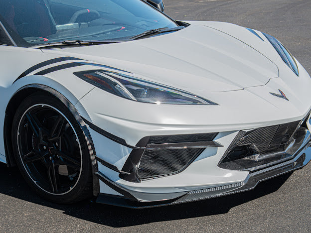 2020+ CORVETTE C8 STINGRAY & Z51 | Z06 Z07 PERFORMANCE FRONT LIP SPLITTER & CANARDS GROUND EFFECTS