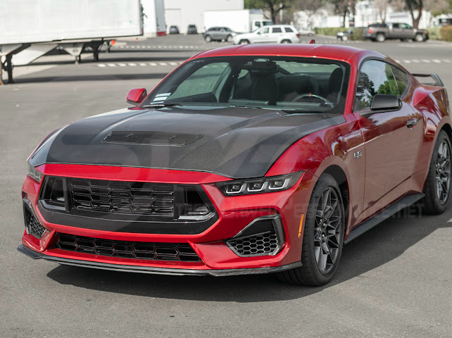 2024-Up Ford Mustang S650 | Factory Style CARBON FIBER Front Hood with Hood Vent (2 versions)