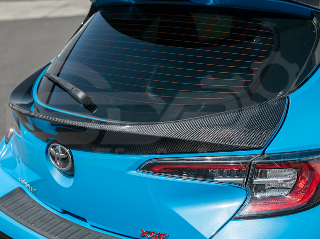 2019-UP TOYOTA GR COROLLA | JDM SDP PERFORMANCE STYLE CARBON FIBER REAR HATCH MID WING SPOILER