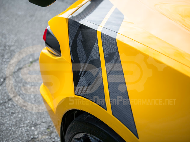 2020-UP CORVETTE C8 REAR FENDERS RACING STRIPES DECALS