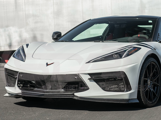 2020-Up Corvette C8 STINGRAY & Z51 | Z06 Z07 Package CARBON FIBER Front Bumper Lip Splitter Ground Effects