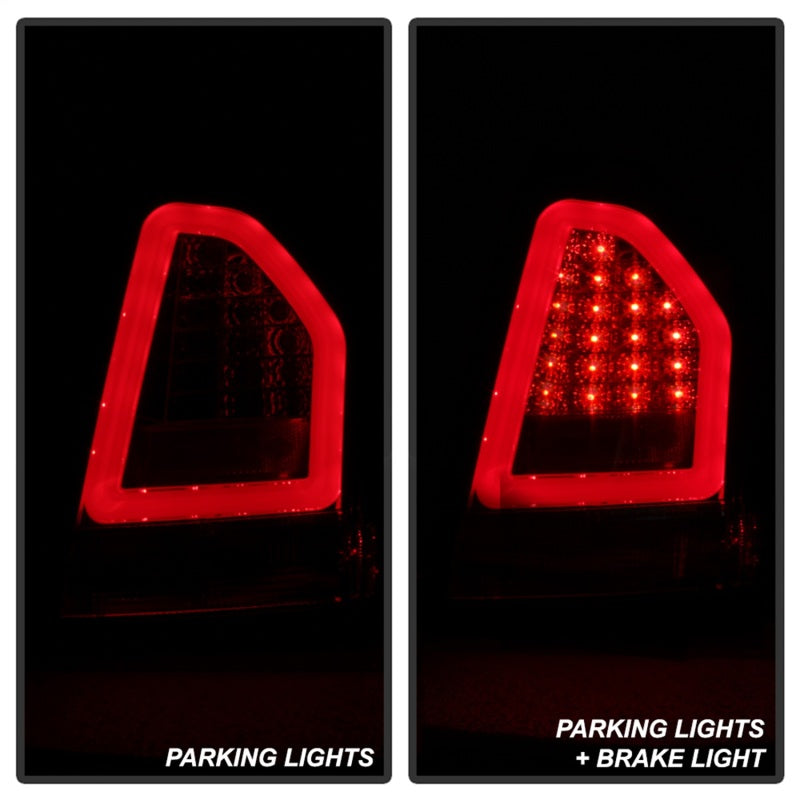 Spyder 05-07 Chrysler 3000C Version 2 Light Bar LED Tail Lights - Red Clear (ALT-YD-C305V2-LED-RC)