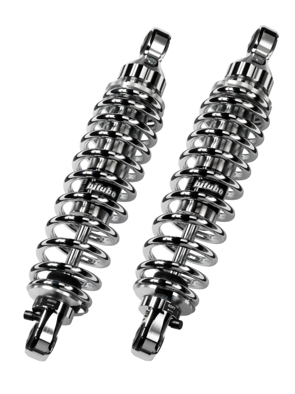 Bitubo WME0 Twinshocks Adjustable: Spring Preload, Rebound, Length 331mm, Chrome Edition