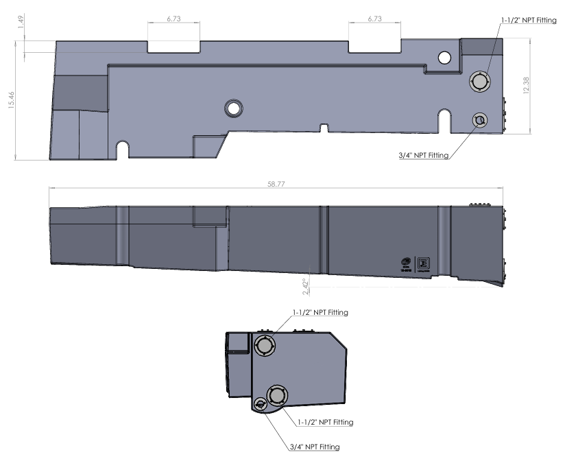 20 Gallon Passenger Side Undercarriage Fresh Water Tank for 2015-2024 Ford Transit 148" & 148" EXT