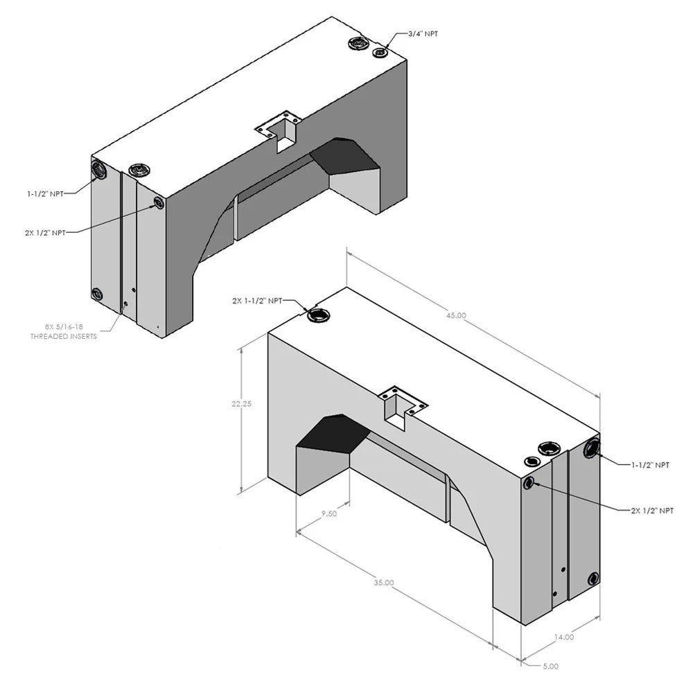 39 Gallon Wheel Well Water Tank For 2013-2024 Dodge / Ram Promaster 1500, 2500, 3500 136", 159", And 159" Ext