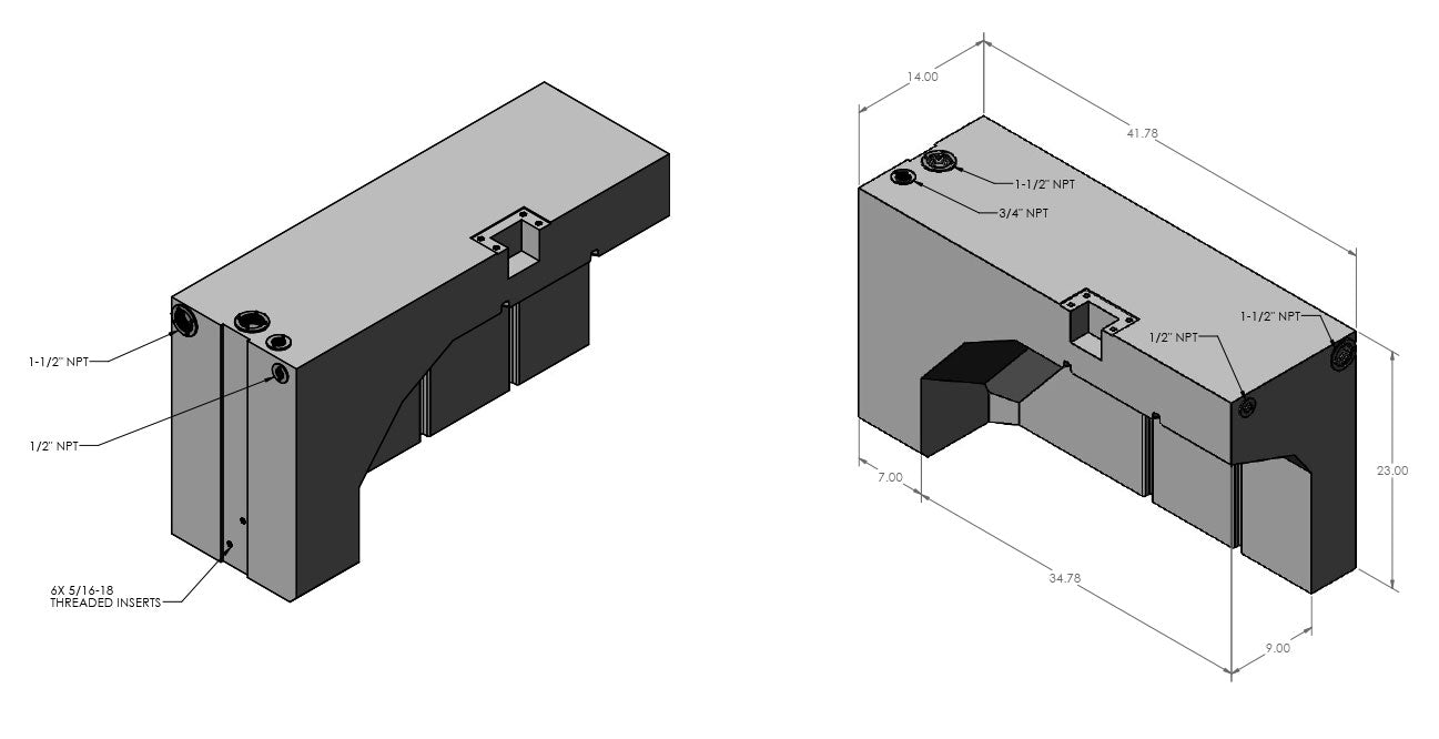 34 GALLON WHEEL WELL WATER TANK (PASSENGER SIDE) FOR 2013-2024 DODGE / RAM PROMASTER 1500, 2500, 3500 136", 159" AND 159" EXT