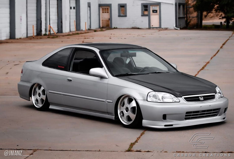 1999-2000 Honda Civic Carbon Creations Dritech OEM Look Hood - 1 Piece