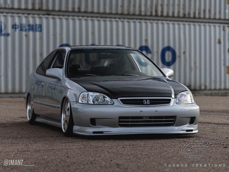 1999-2000 Honda Civic Carbon Creations Dritech OEM Look Hood - 1 Piece