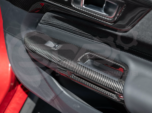 2015-2023 FORD MUSTANG S550 | CARBON FIBER SIDE DOOR GLASS LIFTING PANEL COVER TRIM