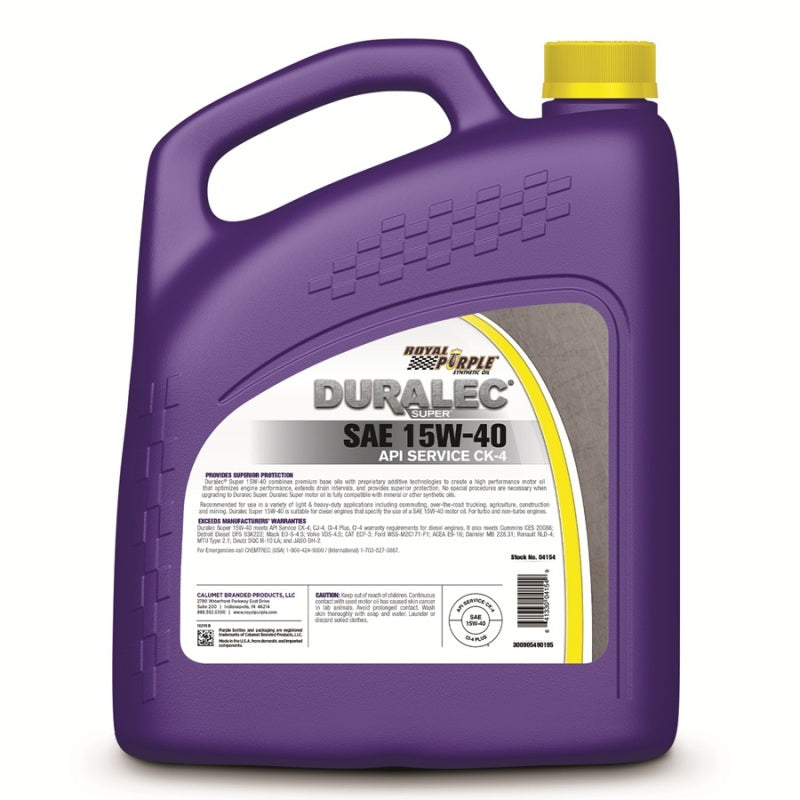 Royal Purple Duralec Super Diesel 15W40 CK-4 Motor Oil - 1 Gallon