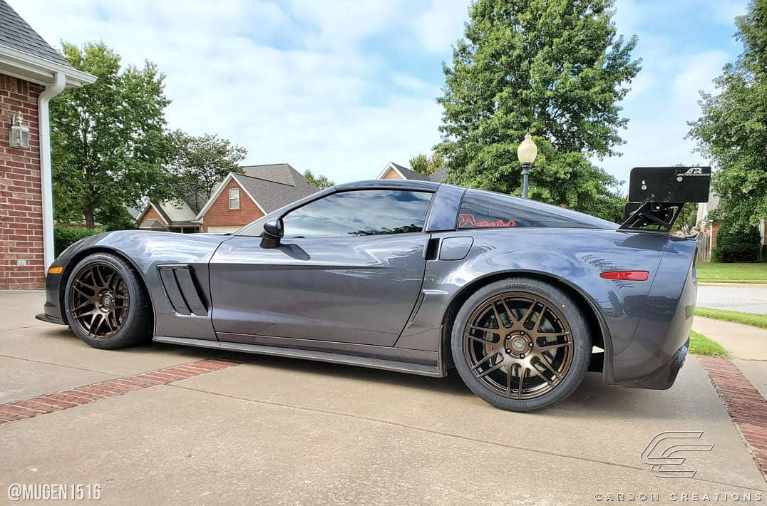 2005-2013 Chevrolet Corvette C6 Carbon Creations GT500 Side Skirt Splitters - 2 Piece