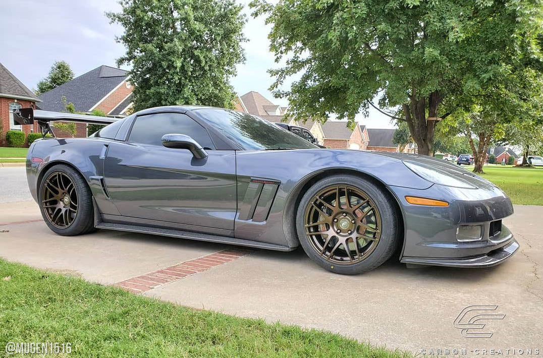 2005-2013 Chevrolet Corvette C6 Carbon Creations GT500 Side Skirt Splitters - 2 Piece