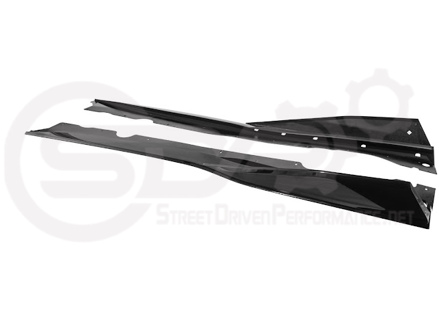 2020-UP CORVETTE C8 STINGRAY & Z51 | 5VM STYLE 2PCS GLOSSY BLACK SIDE SKIRTS ROCKER PANEL GROUND EFFECTS