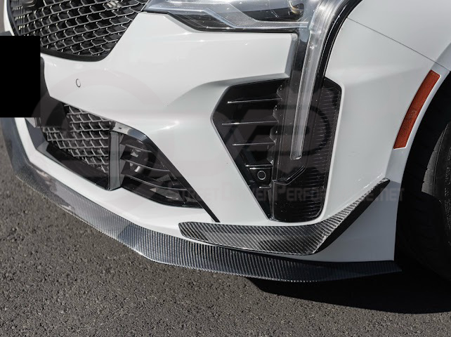 2020-UP CADILLAC CT4 BLACK WING | CARBON FIBER FRONT BUMPER CANARDS