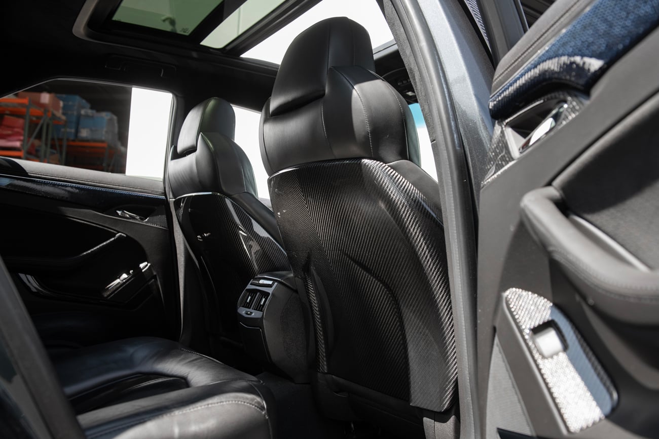 2009-2015 Cadillac CTS/CTS-V V2 CARBON FIBER SEAT BACK PANEL COVER REPLACEMENT PAIR