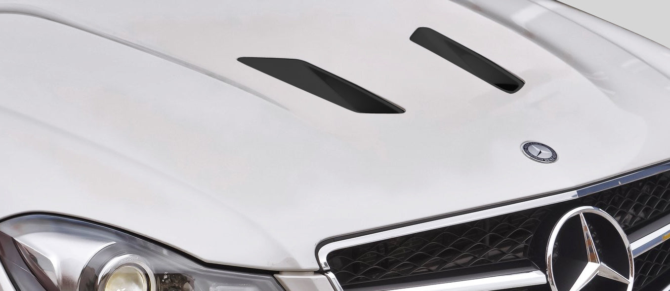 Universal Duraflex Black Series Look Hood Ducts Scoops Vents - 2 Piece