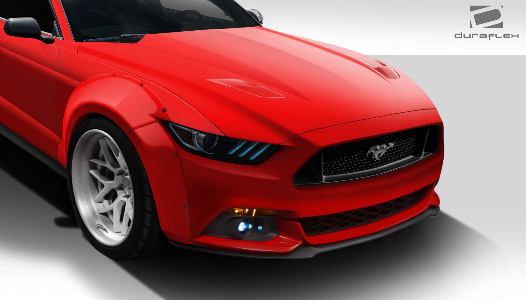 2015-2017 Ford Mustang Duraflex Grid Wide Body Front Fender Flares - 4 Piece