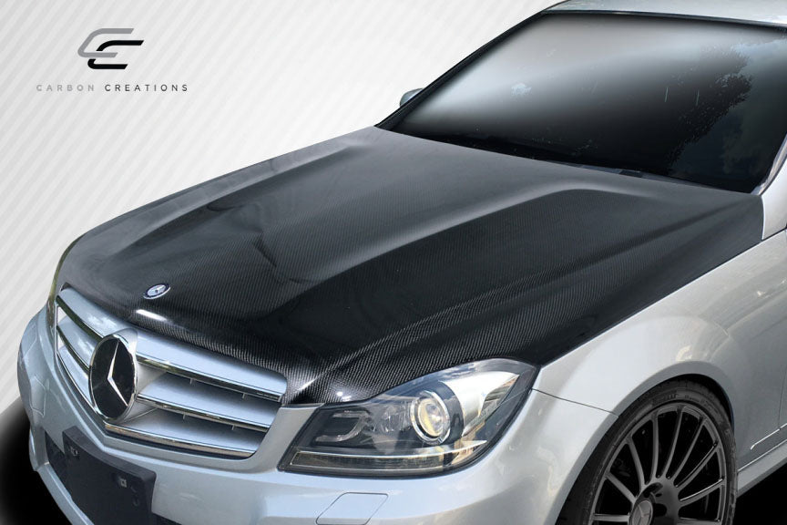 2012-2014 Mercedes C Class W204 Carbon Creations C63 Look Hood - 1 Piece