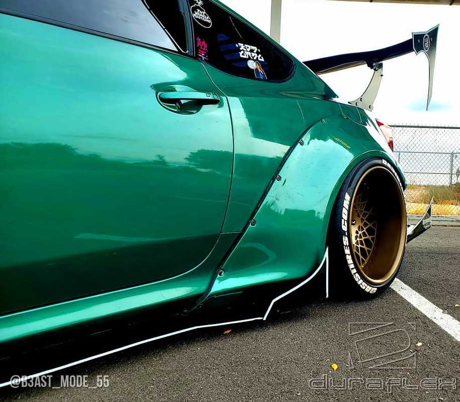 2010-2016 Hyundai Genesis Coupe 2dr Duraflex Circuit 75 MM Fender Flare Kit - 4 Piece