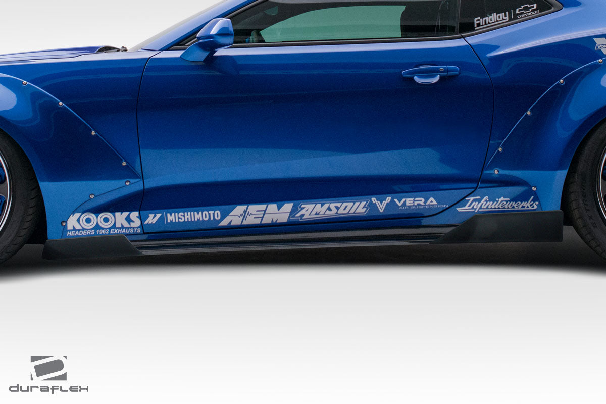 2016-2023 Chevrolet Camaro Duraflex Grid Side Splitters - 6 Piece