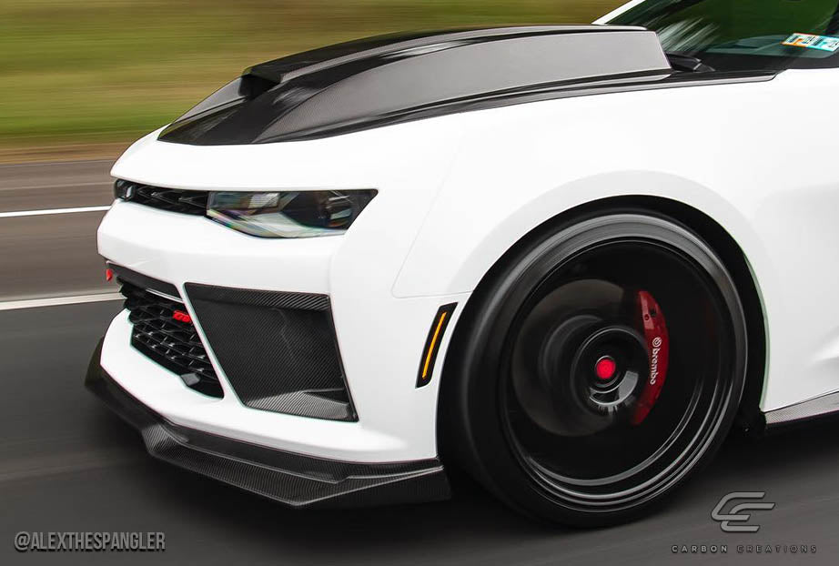 2016-2018 Chevrolet Camaro Carbon Creations DriTech Grid Front Bumper Air Duct Extensions Add Ons Spat Extensions - 2 Piece