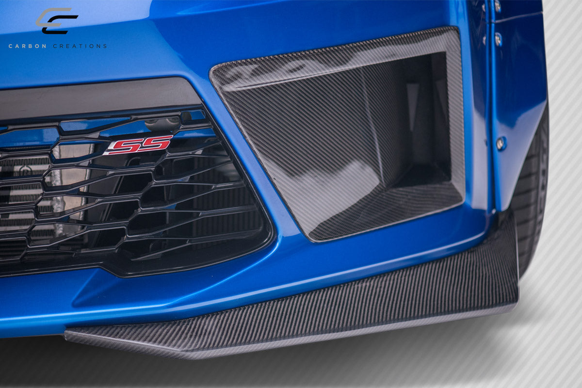 2016-2018 Chevrolet Camaro Carbon Creations DriTech Grid Front Bumper Air Duct Extensions Add Ons Spat Extensions - 2 Piece