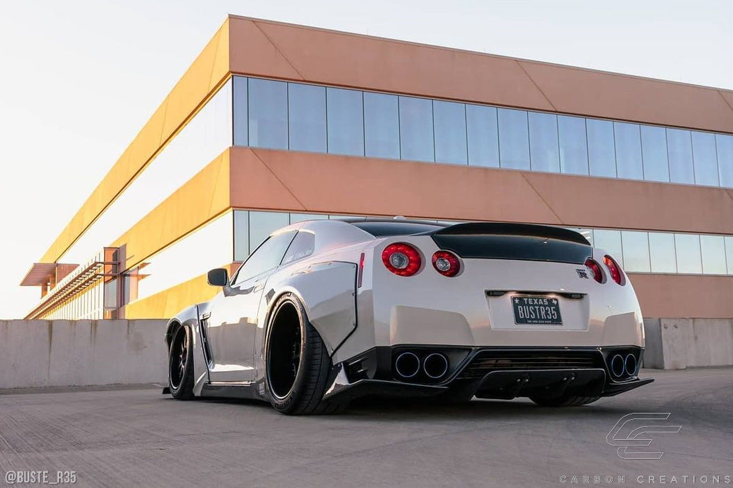 2009-2016 Nissan GT-R R35 Carbon Creations LBW Rear Diffuser / Splitters - 3 Piece