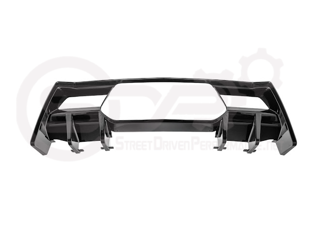 2023-UP CORVETTE C8 Z06 | GLOSSY BLACK REAR BUMPER FINNED DIFFUSER