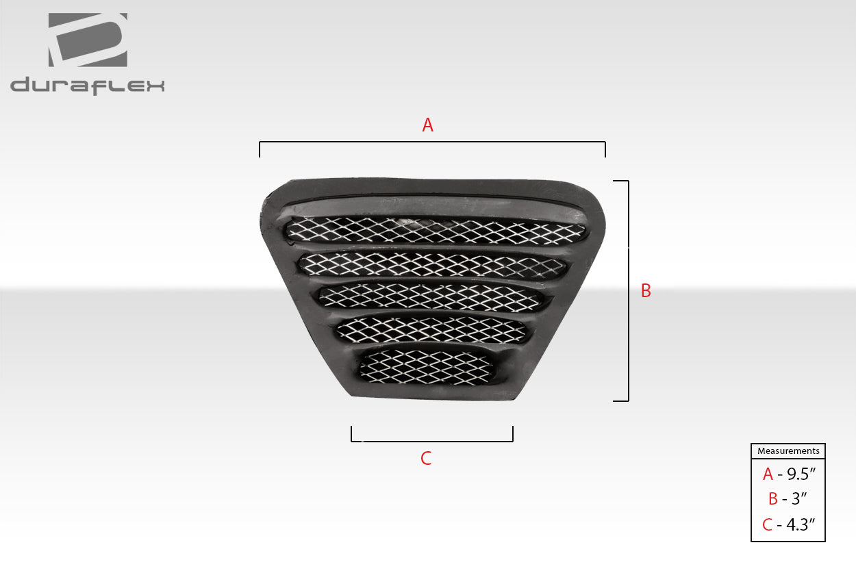 Universal Duraflex Trackstar 3 Hood Vents - 3 Piece