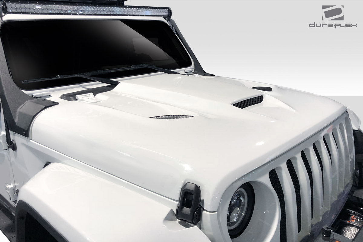 2018-2025 Jeep Wrangler JL Gladiator JT Duraflex Hellcat Look Hood - 1 Piece