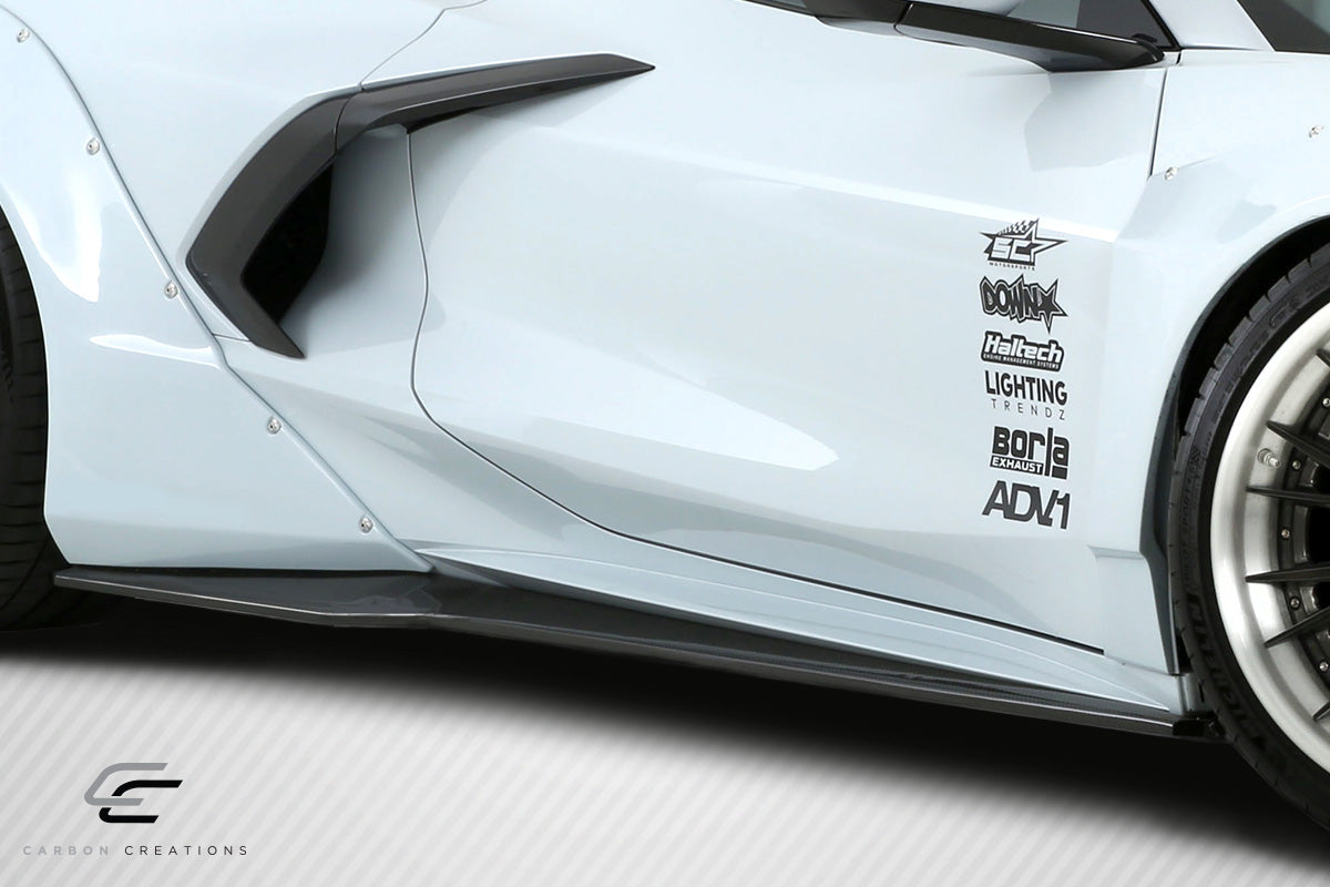 2020-2025 Chevrolet Corvette C8 Carbon Creations Gran Veloce Side Skirt Splitters - 2 Piece