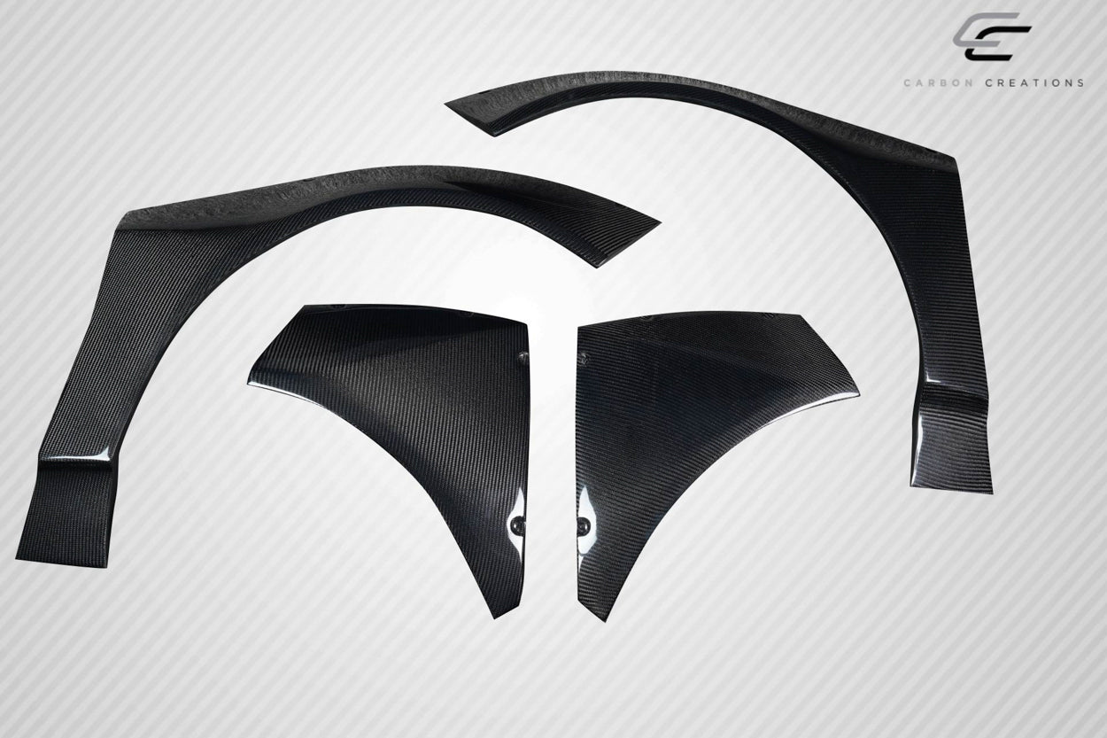 2020-2025 Chevrolet Corvette C8 Carbon Creations Gran Veloce Wide Body Front Fender Flares - 4 Pieces (S)