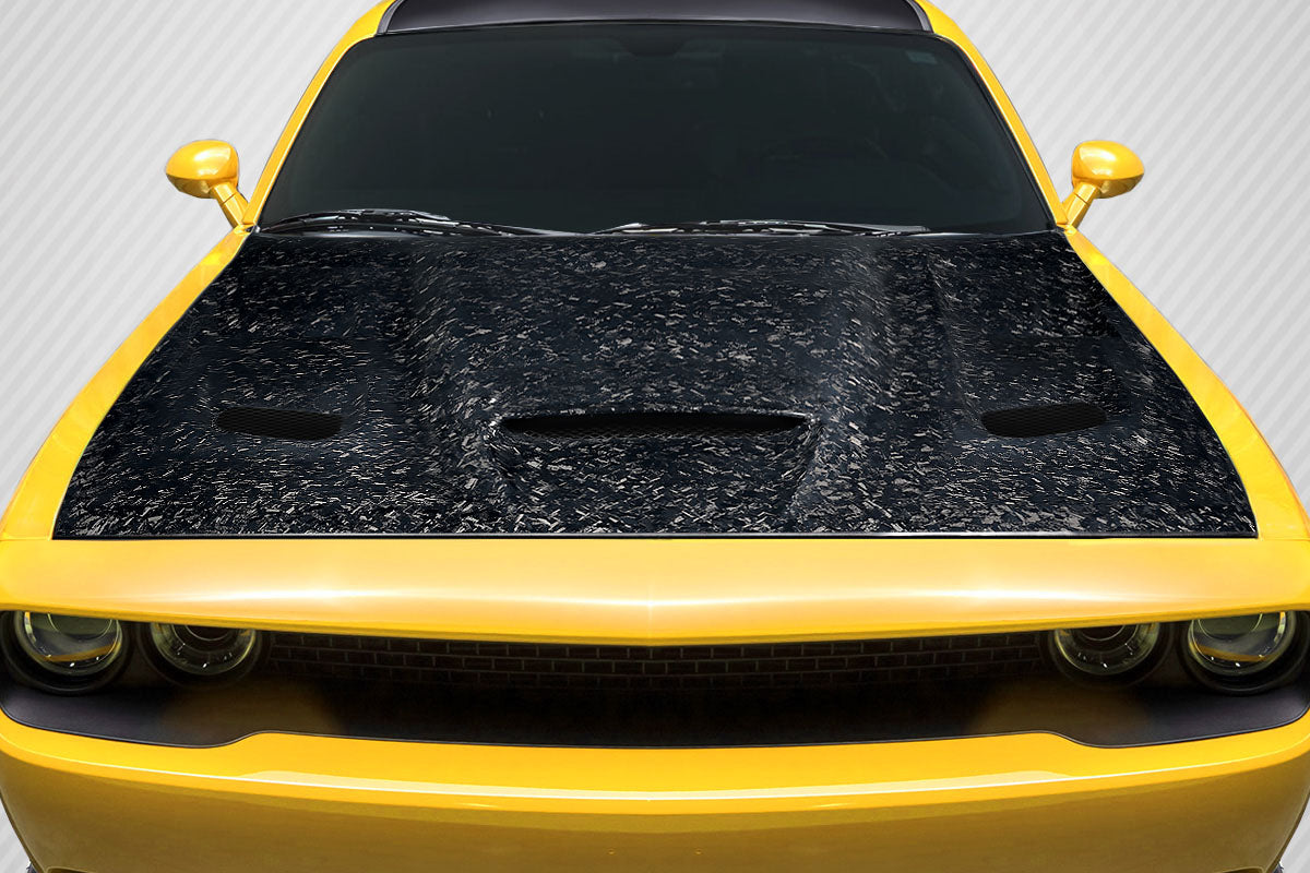 2008-2023 Dodge Challenger Carbon Creations AeroForge Dritech Hellcat Look Hood - 1 Piece
