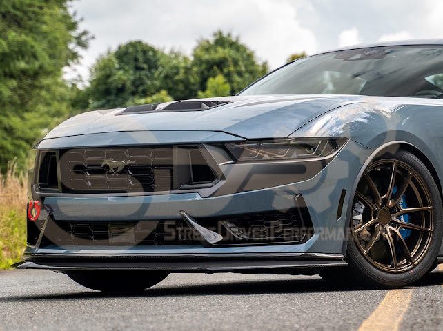 2024-Up Ford Mustang S650 | Dark Horse Factory Style CARBON FIBER Front Bumper Lip Splitter Ground Effects