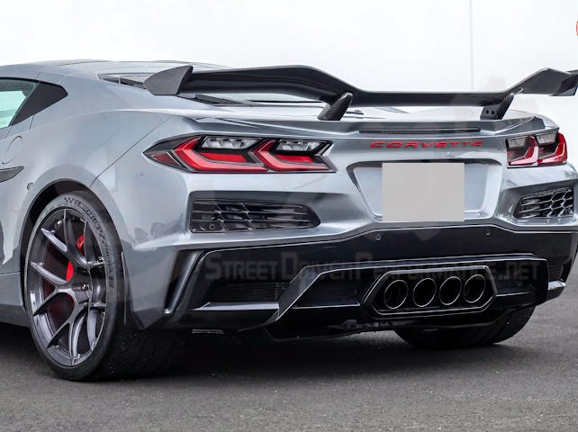 2023-Present Chevrolet Corvette C8 Z06 & E-Ray | Z06 GM Factory Style CARBON FIBER Rear High Wing Spoiler W/ Z07 Performance Package
