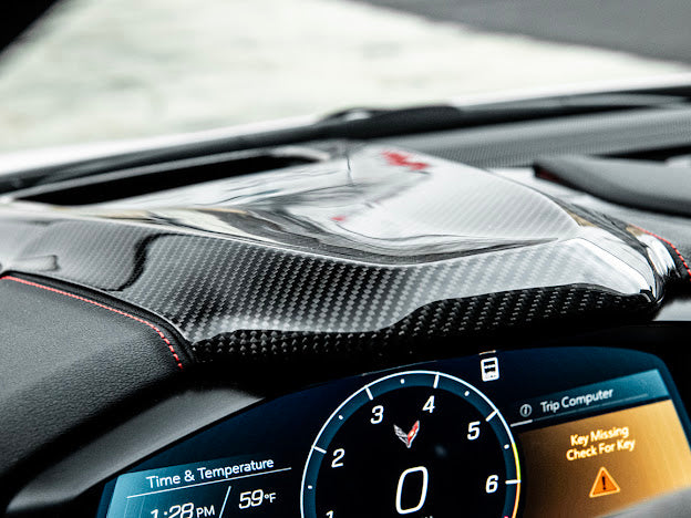 2020+ CHEVROLET CORVETTE C8 CARBON FIBER UPPER DASHBOARD PAD INSTRUSMENT PANEL COVER