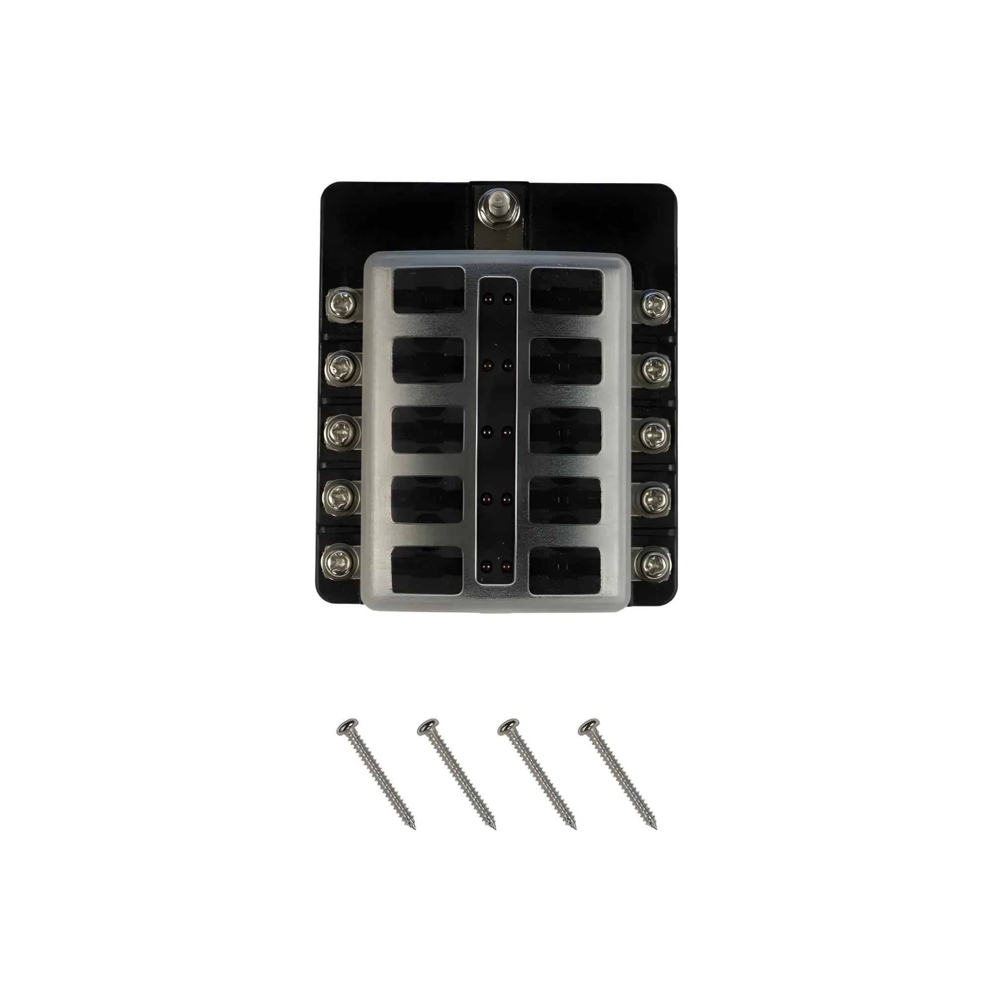 10-Way LED Illuminated Blade Fuse Box with Cover