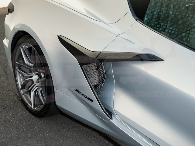 2023-Up Corvette C8 Z06 & E-Ray | Aluminum Black Rear Side Intake Mesh Grille Inserts Pair