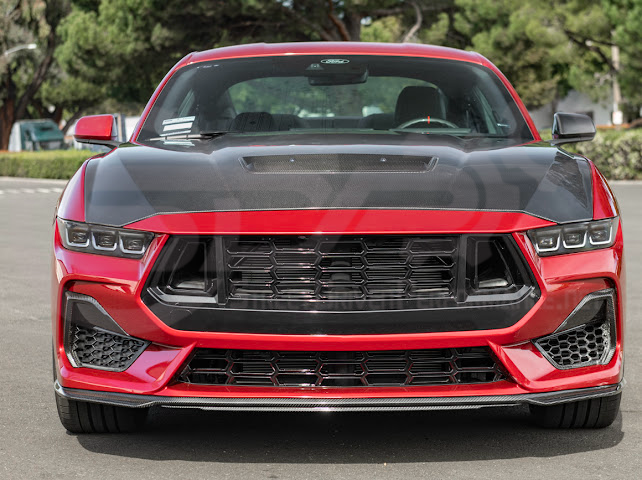 2024-Up Ford Mustang S650 | Factory Style CARBON FIBER Front Hood with Hood Vent (2 versions)