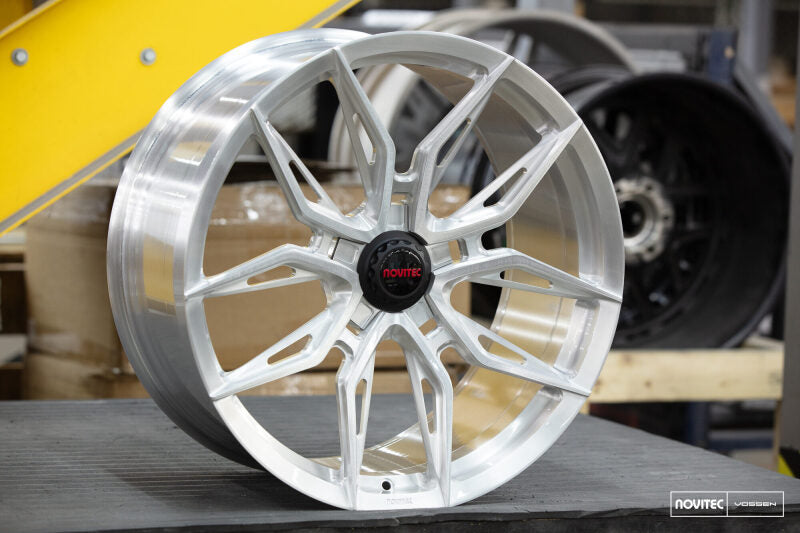 Vossen x Novitec NF11 22x12in - 5x114.3 BP - ET49 - Brushed Gloss Clear Ferrari 458 Rear Wheel