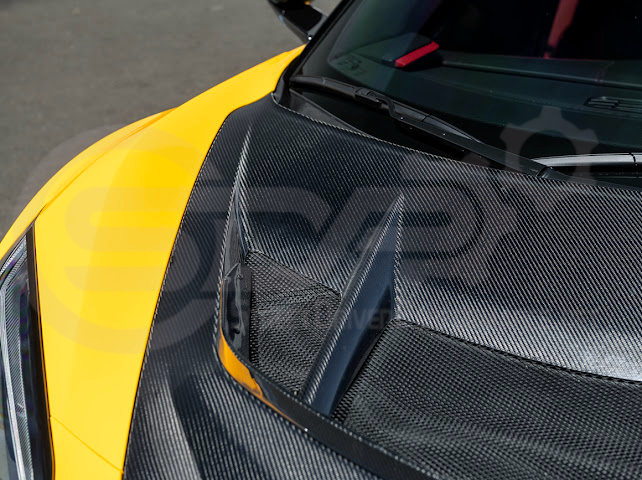 2020+ Corvette C8 | ZR1 Style Replica CARBON FIBER Front Hood