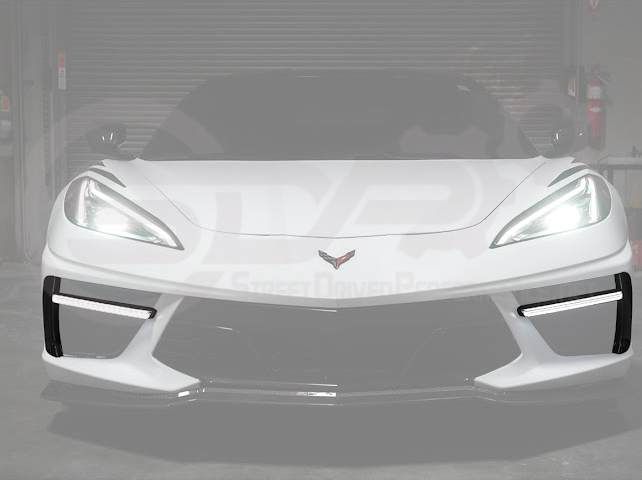2020-UP CORVETTE C8 STINGRAY & Z51 | SEQUENTIAL FRONT GRILLE LED DRL LIGHT BAR BEZEL INSERTS PAIR