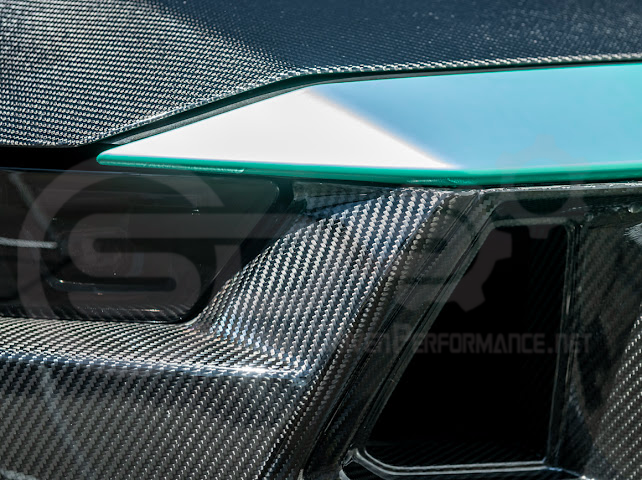 2024-Up Ford Mustang S650 Dark Horse | CARBON FIBER Front Upper Grille Insert Trim Pair