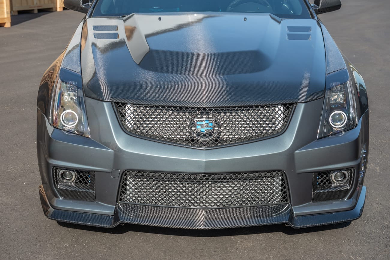 2009-2015 Cadillac CTS and CTS-V V2 | Carbon Fiber Hood Trim Molding Replacement