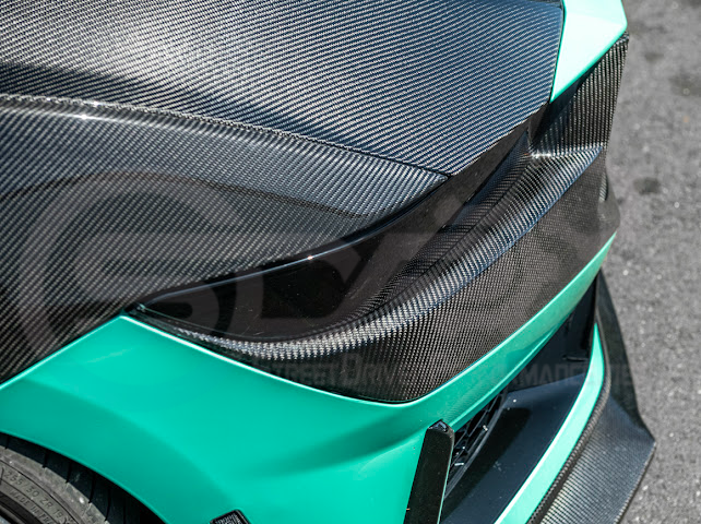 2024-Up Ford Mustang S650 Dark Horse | CARBON FIBER Front Upper Grille Insert Trim Pair